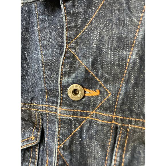 Vintage Men's Denim Trucker Jacket Size XXL Nautica Dark Denim Y2K Grunge - Picture 12 of 14